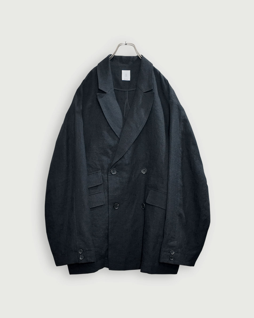 Back-Open Peak Lapel Double-Breasted Over Jacket