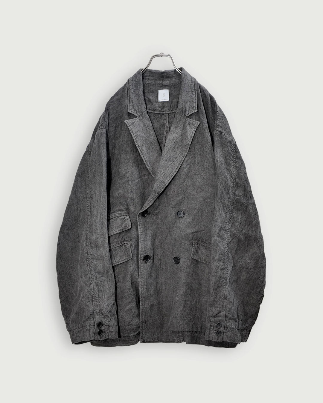 Back-Open Peak Lapel Double-Breasted Over Jacket.