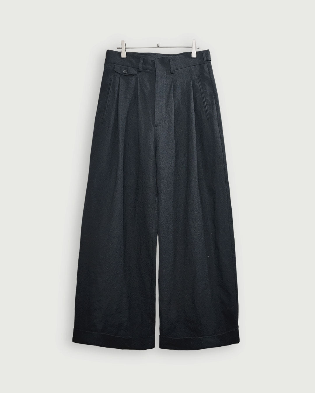 Double Hem Coin Pocket 2Tuck Wide Slacks.