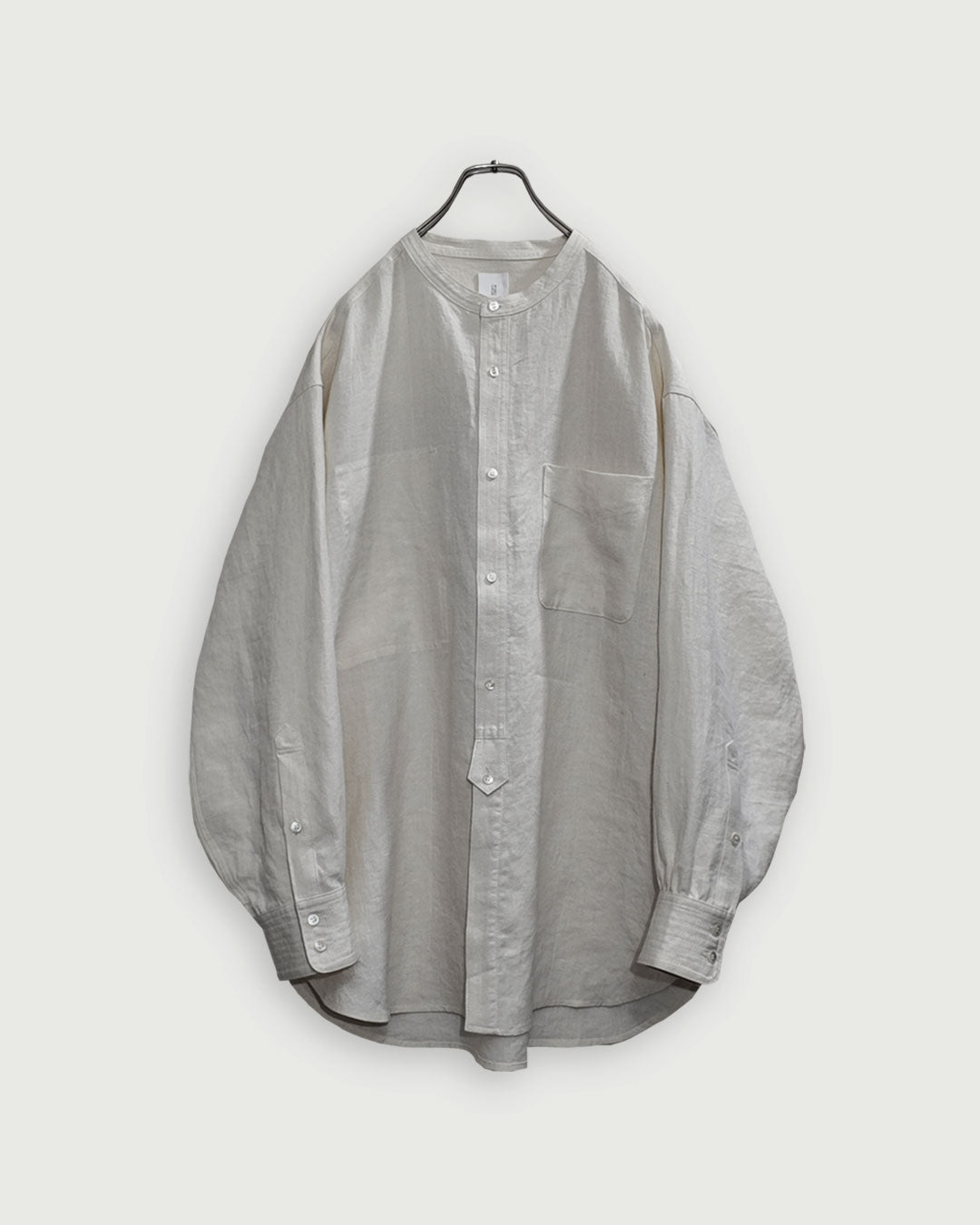 Band Collar Henley Neck Like Atelier Shirt.