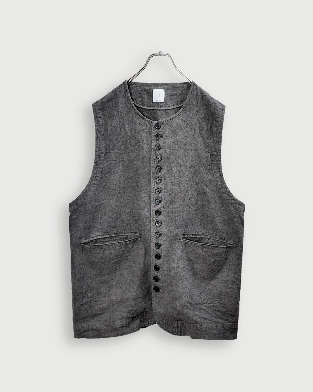 Button Design Crew Neck Vest.