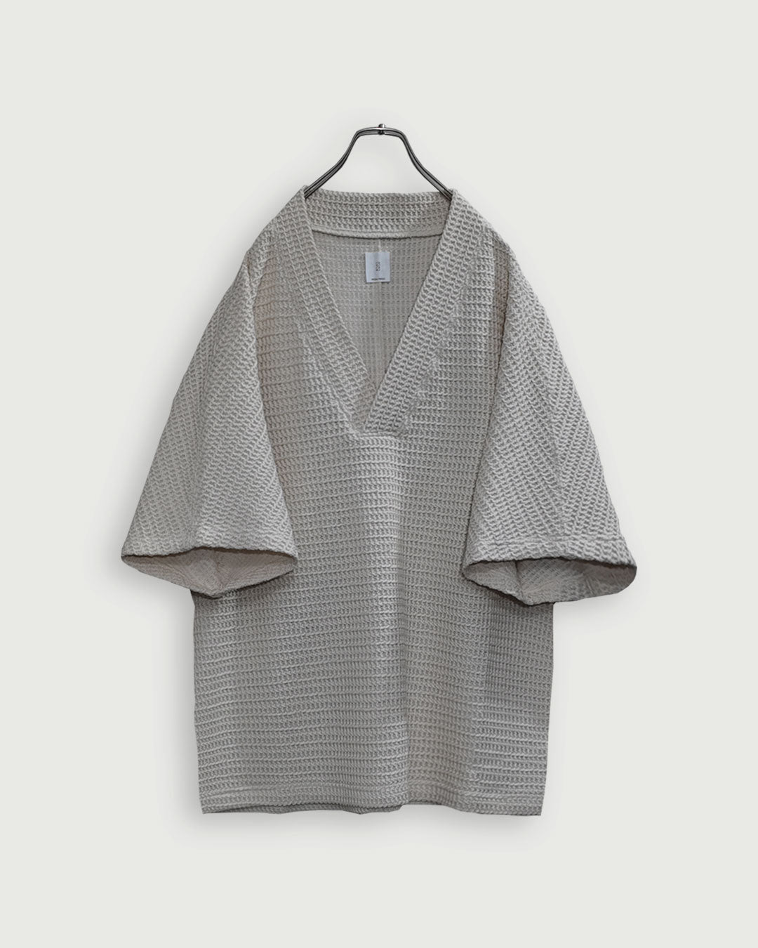 Waffle Russell V Neck 3/4 Sleeve Dolman Knit Pullover.