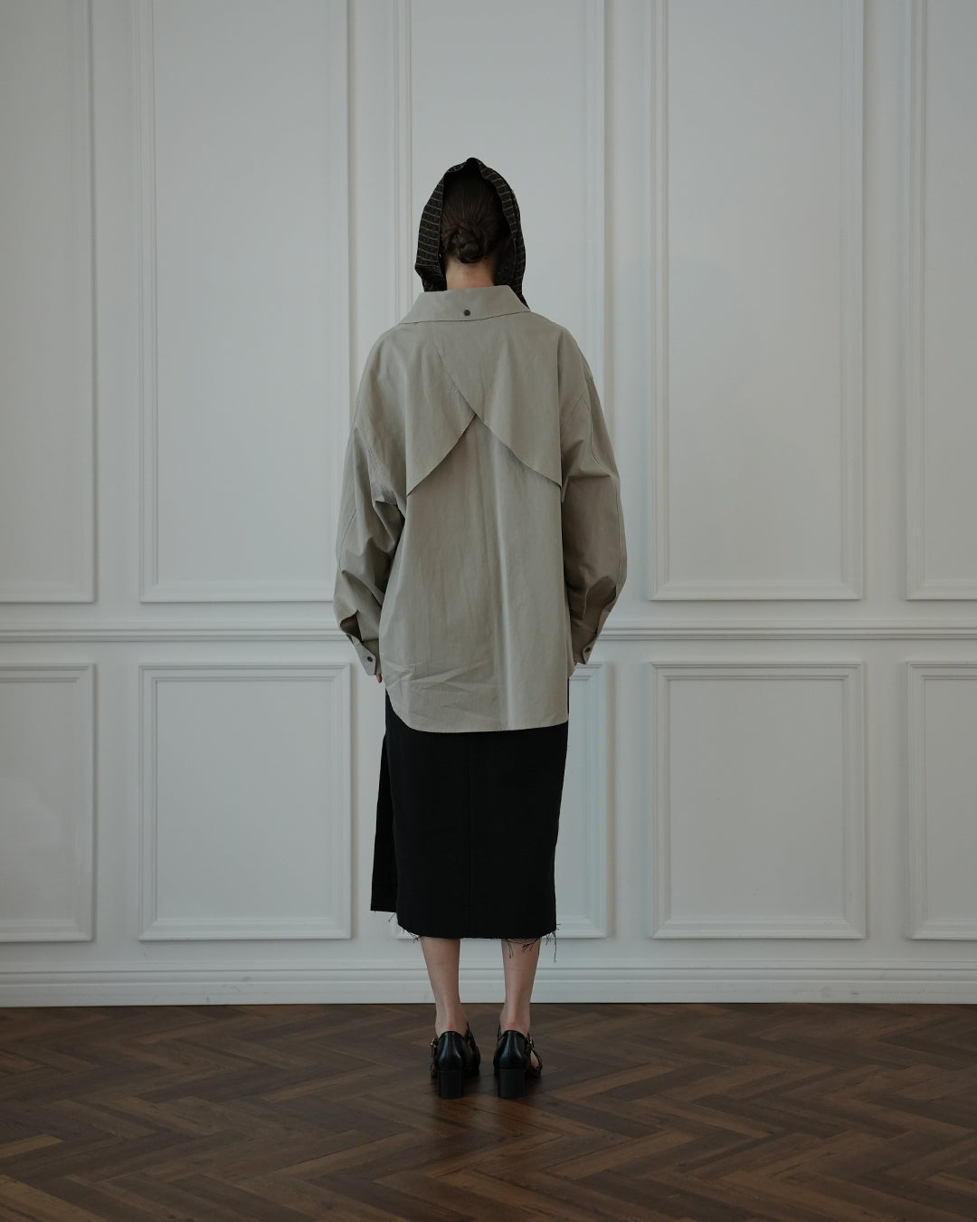 Layered Design Dress Military Shirt.
