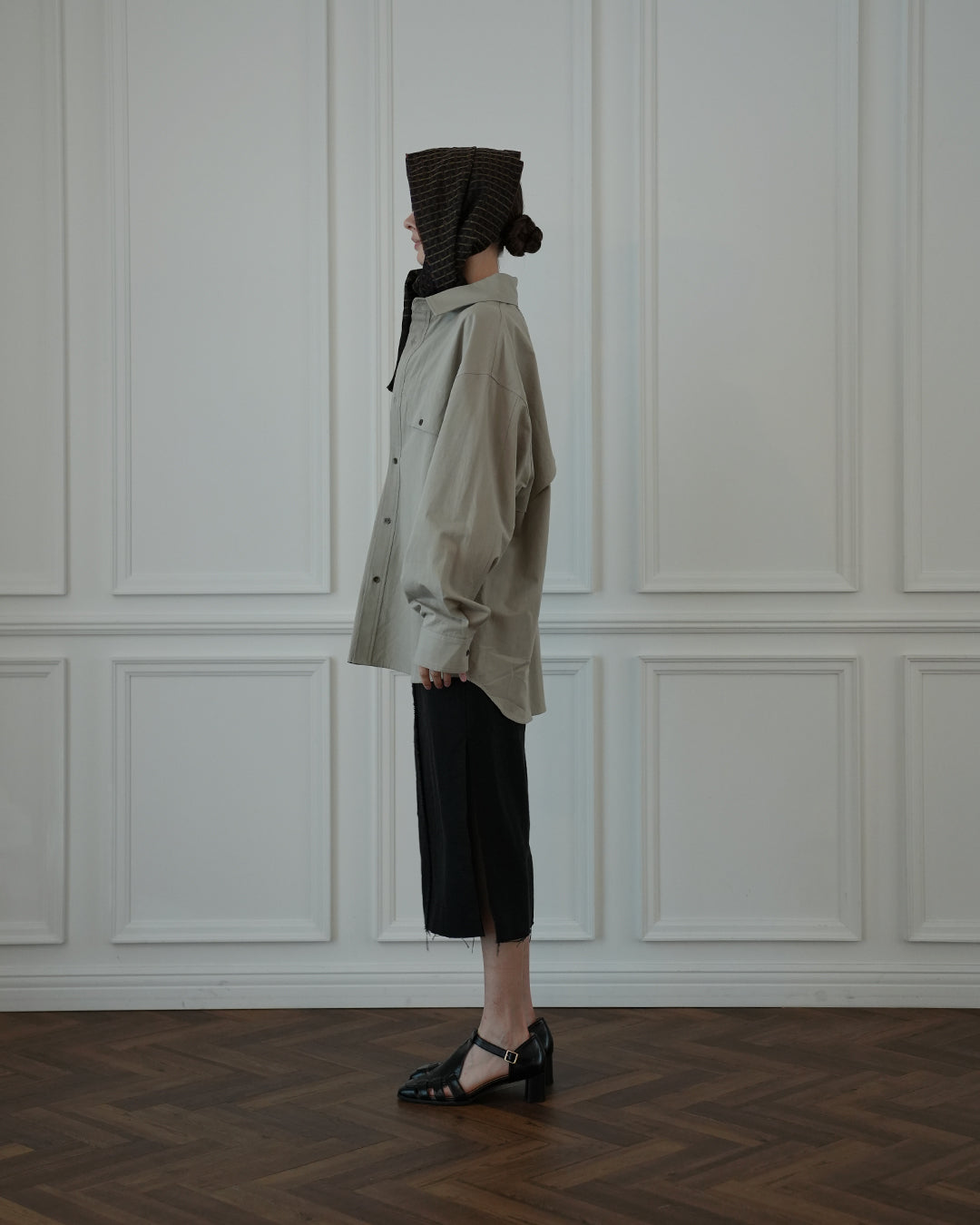 Layered Design Dress Military Shirt.