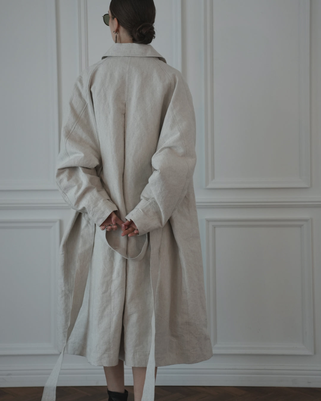 Back Flare A-Line Officer Bal Collar Coat.