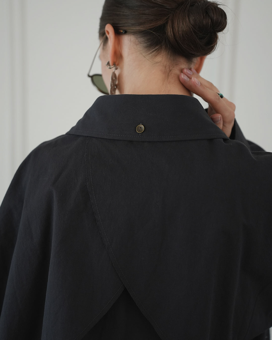 Layered Design Dress Military Shirt.