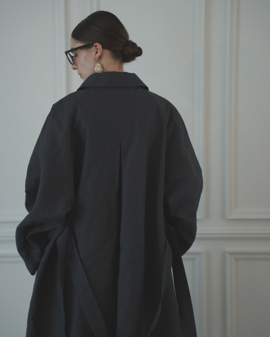 Back Flare A-Line Officer Bal Collar Coat.