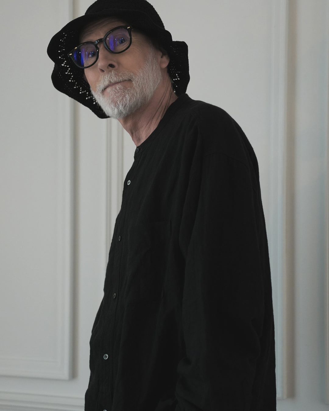 Band Collar Henley Neck Like Atelier Shirt