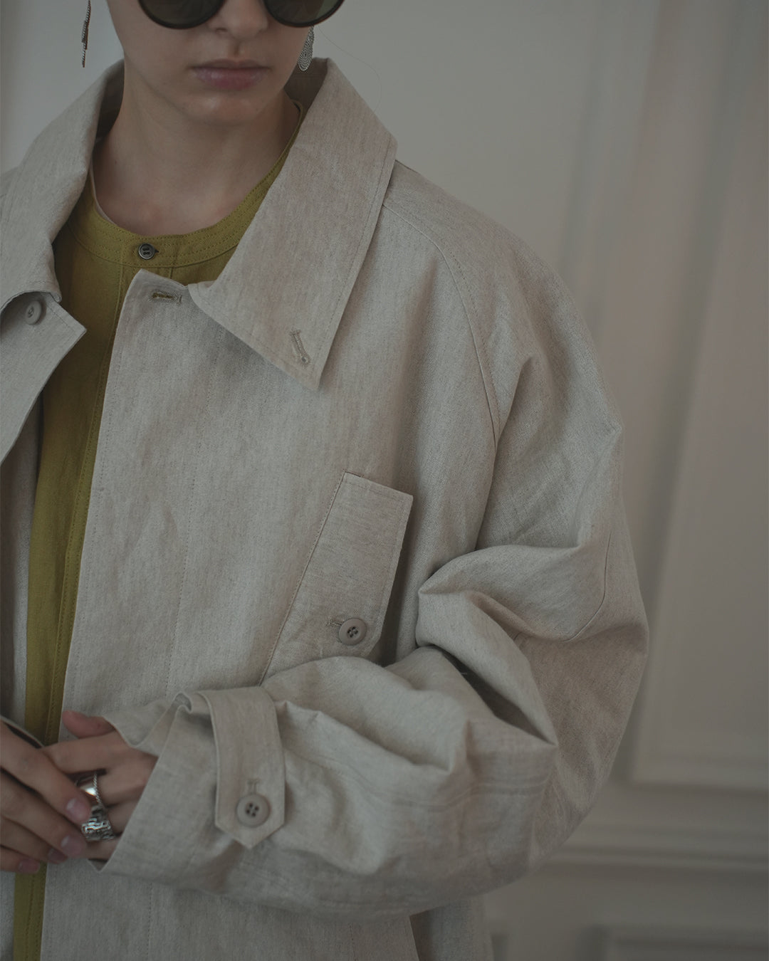 Back Flare A-Line Officer Bal Collar Coat.