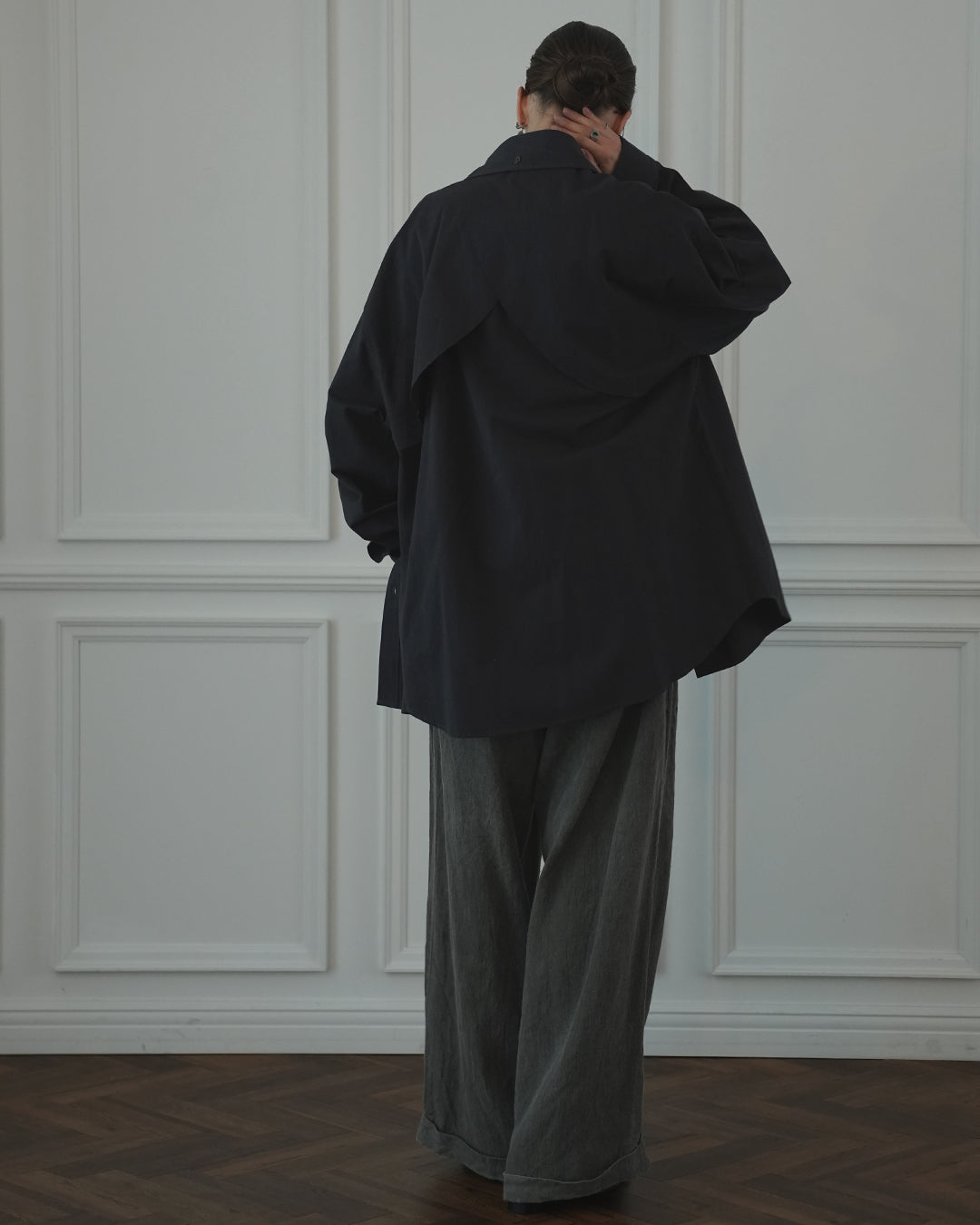 Layered Design Dress Military Shirt.