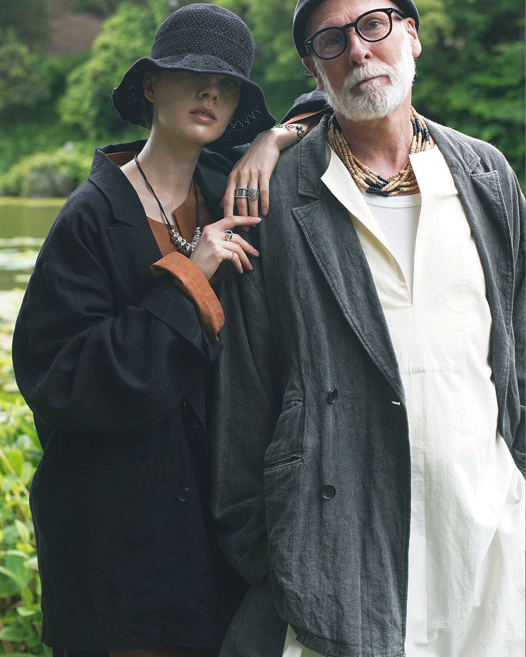 Back-Open Peak Lapel Double-Breasted Over Jacket〈 000002-12 〉