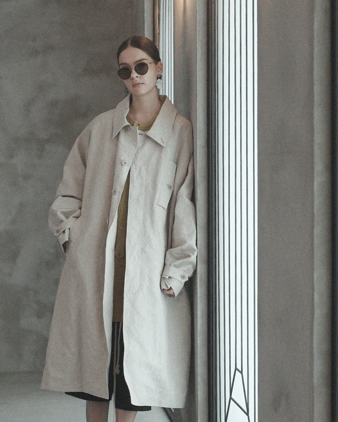 Back Flare A-Line Officer Bal Collar Coat.