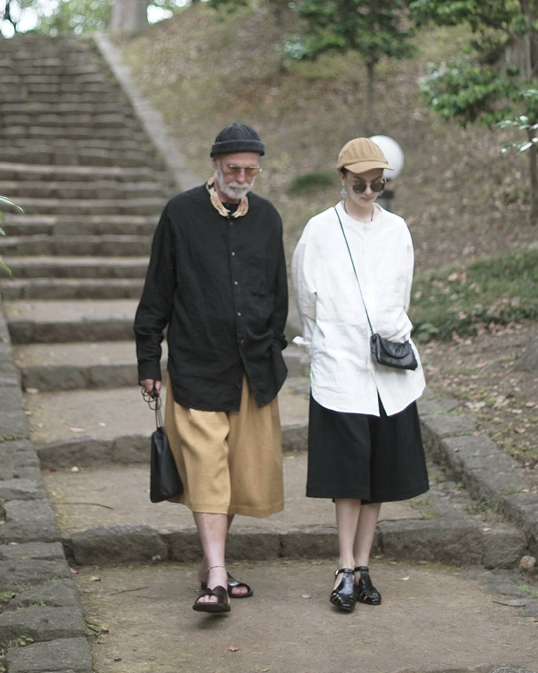 High Waist 2 Tuck Wide Half Trousers〈 000012-06 〉