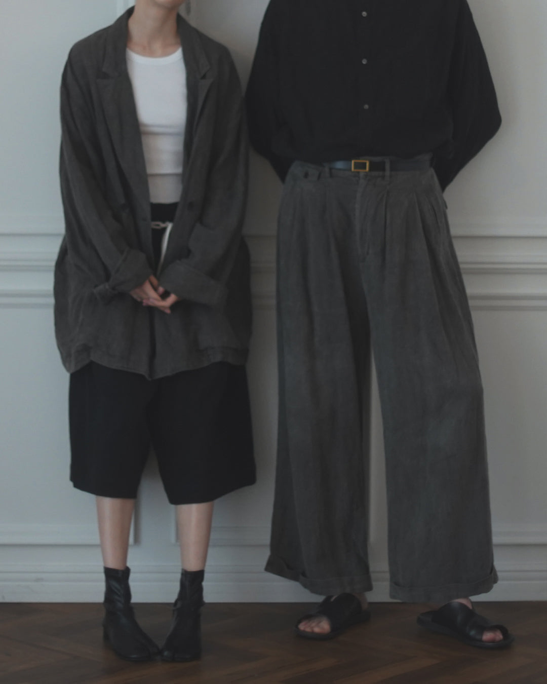 Double Hem Coin Pocket 2Tuck Wide Slacks.