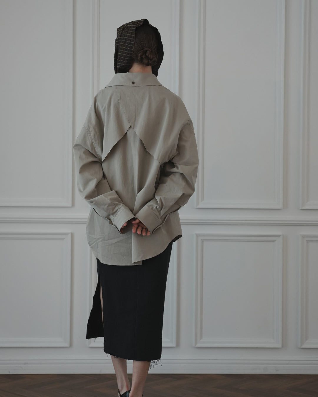 Layered Design Dress Military Shirt.