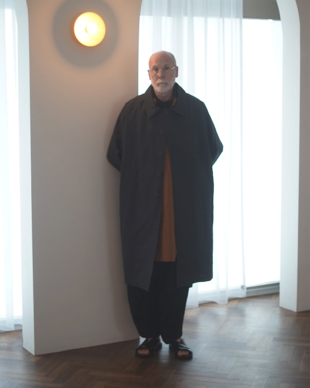 Back Flare A-Line Officer Bal Collar Coat.