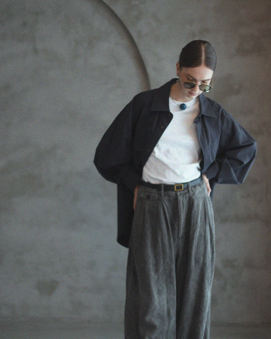 Layered Design Dress Military Shirt.