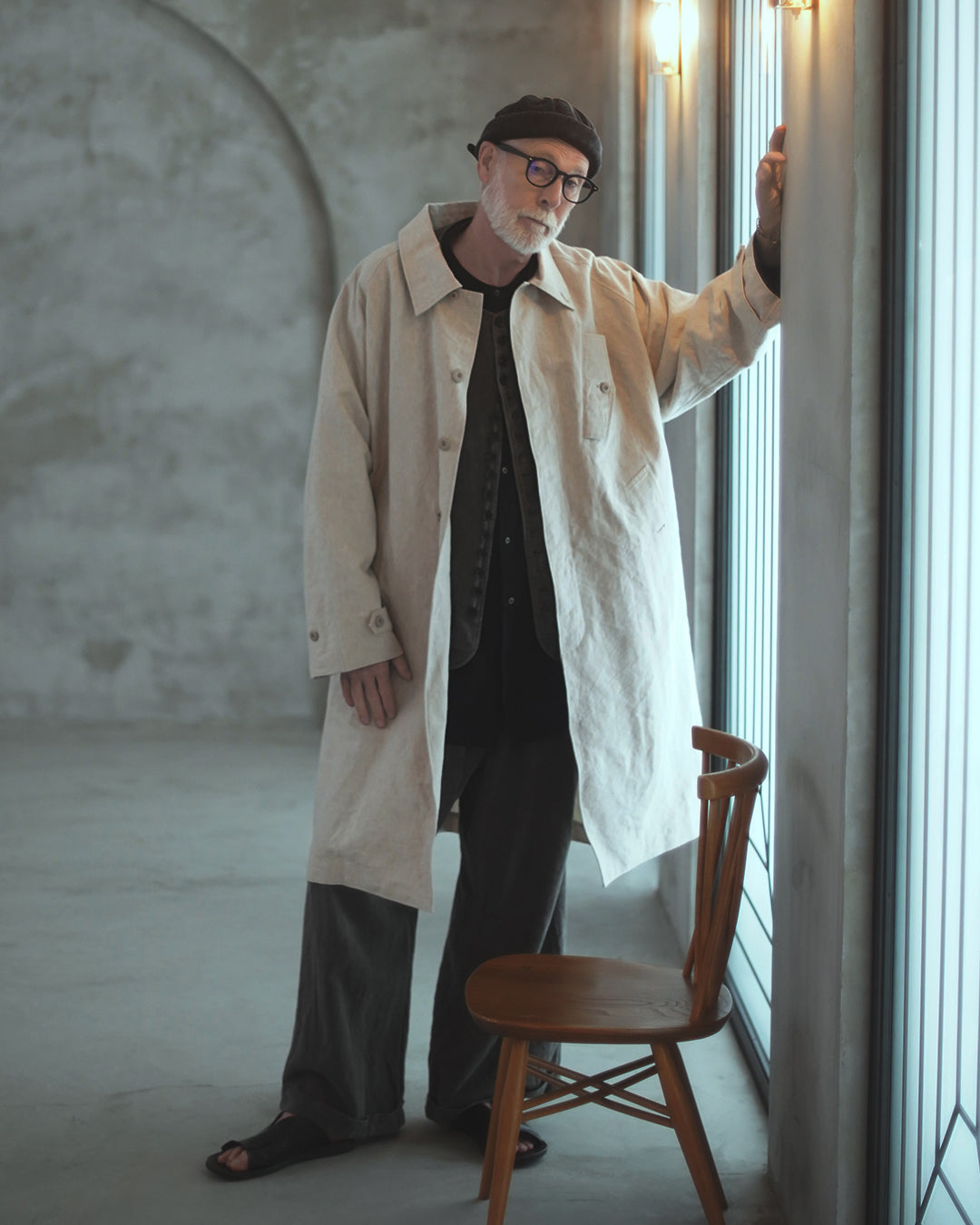 Back Flare A-Line Officer Bal Collar Coat.