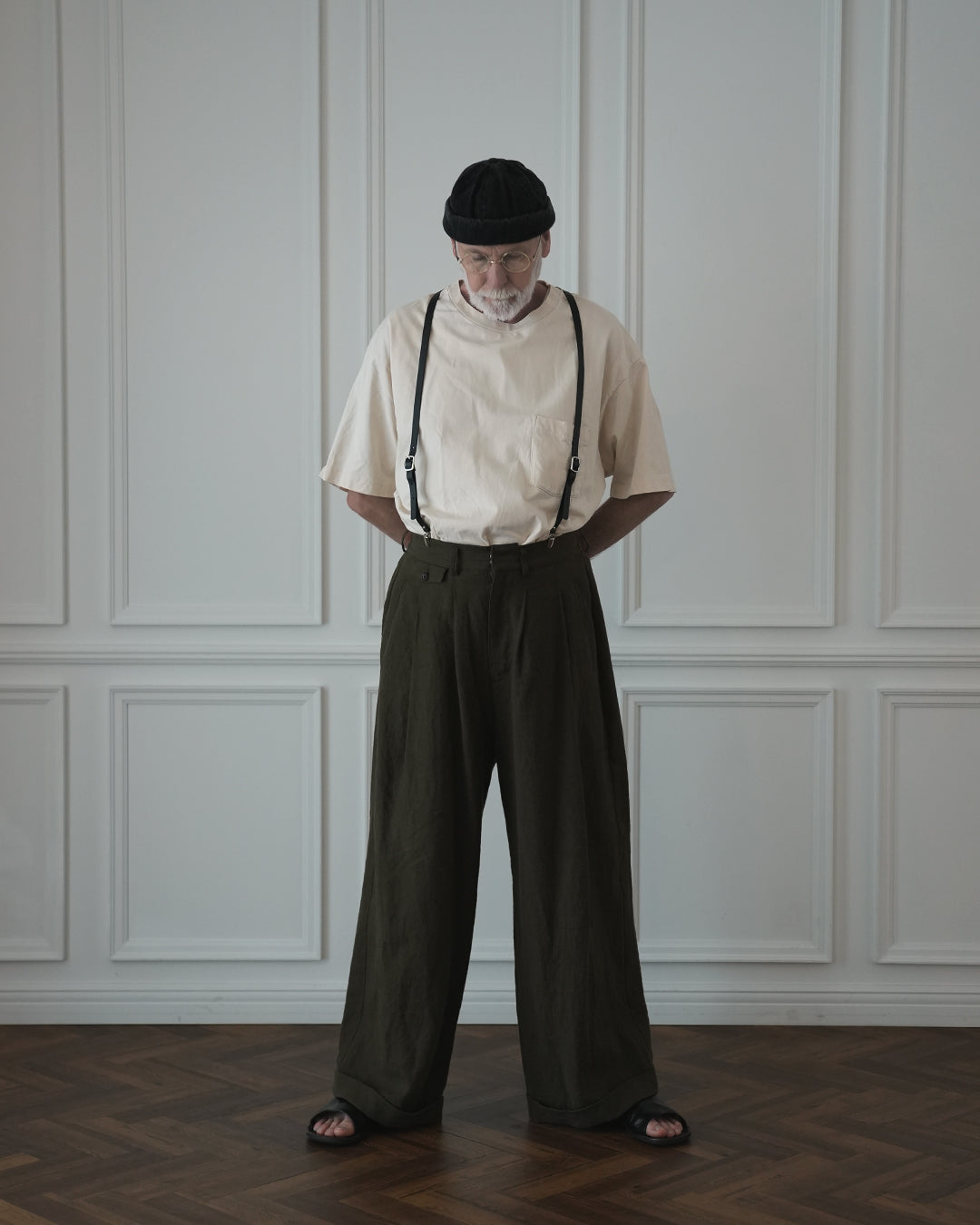 Double Hem Coin Pocket 2Tuck Wide Slacks.
