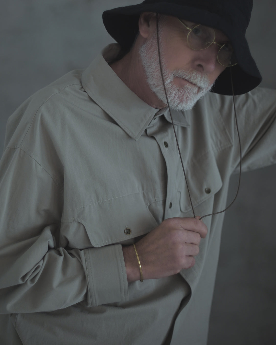 Layered Design Dress Military Shirt.