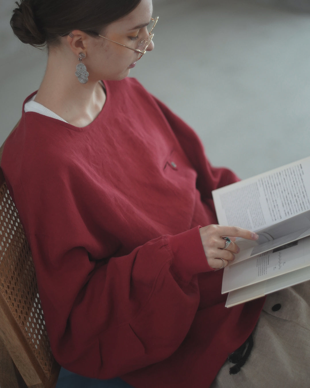 Crew Neck LS Tuck Rib Pullover〈 000009-03 〉