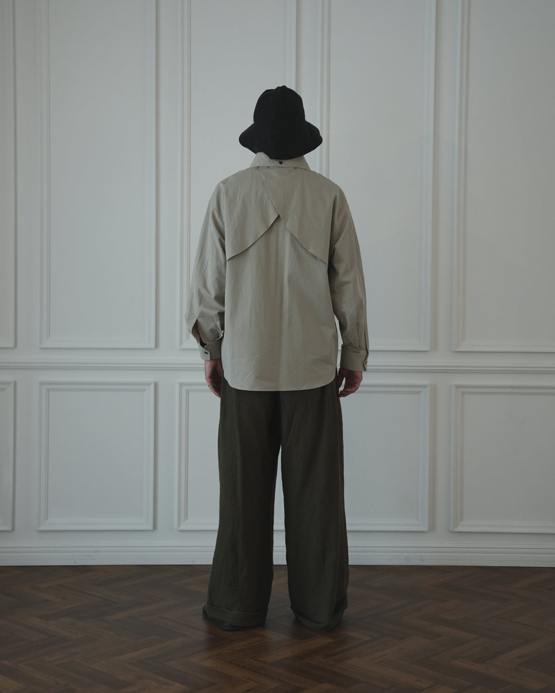 Layered Design Dress Military Shirt.