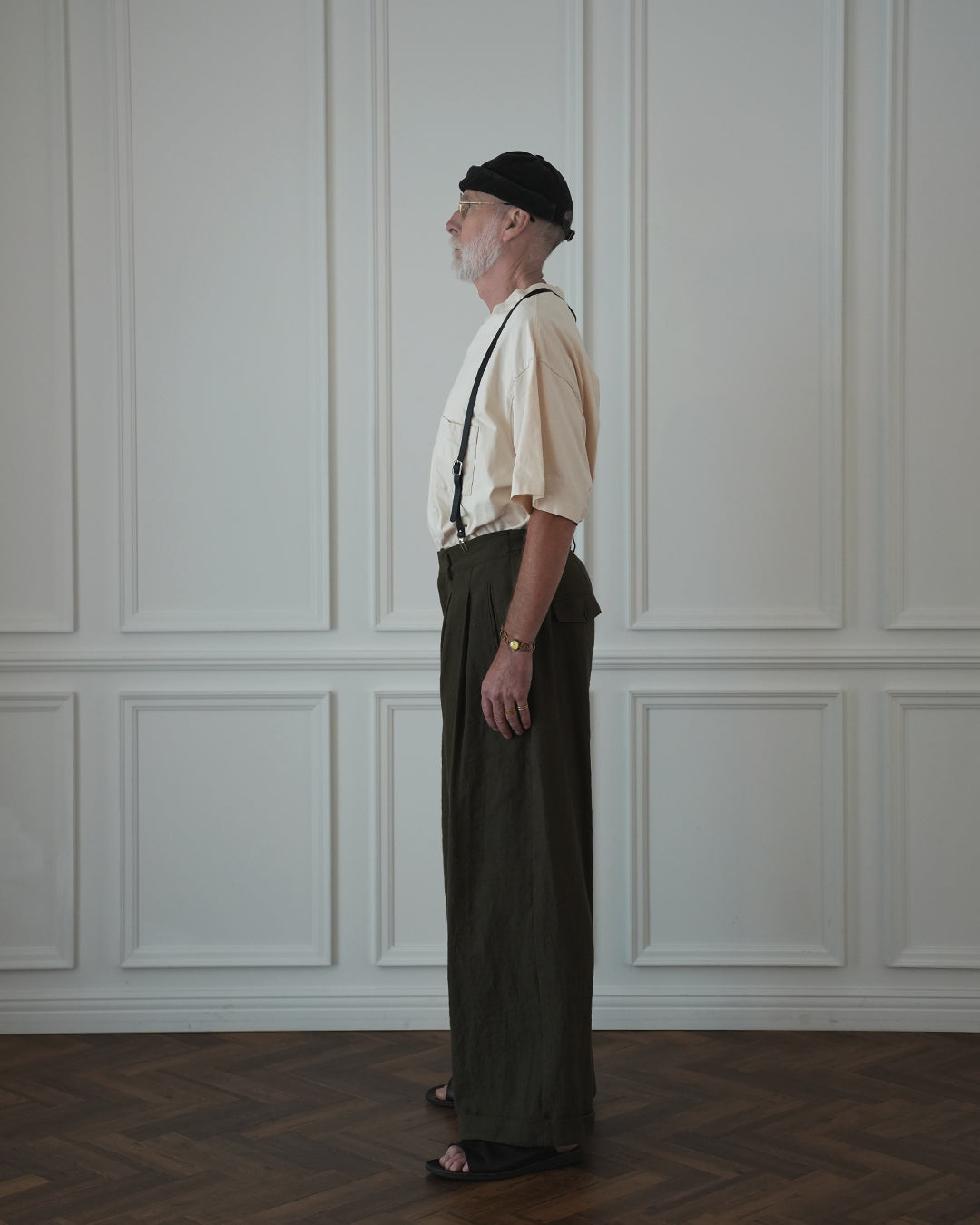 Double Hem Coin Pocket 2Tuck Wide Slacks.