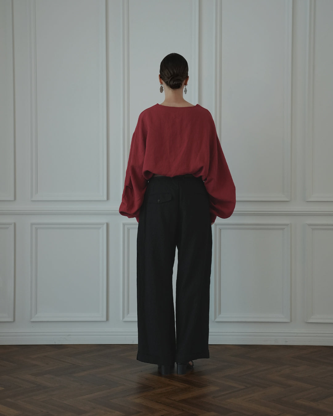 Double Hem Coin Pocket 2Tuck Wide Slacks.