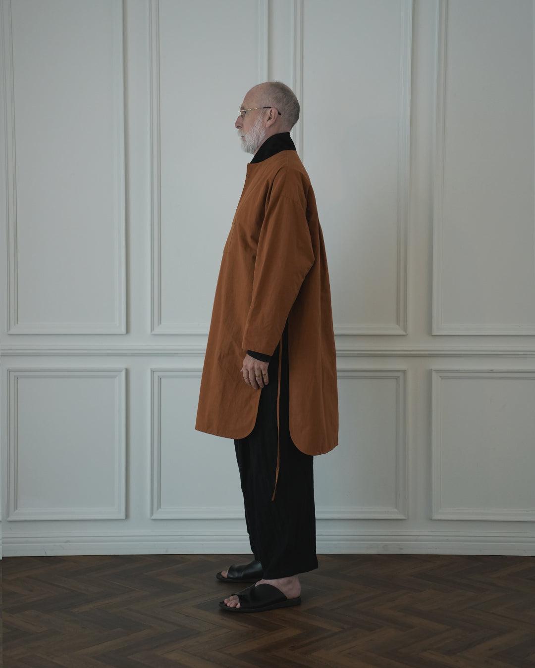 Key Neck Side Slit Long Length Pullover Shirt〈 000007-03 〉