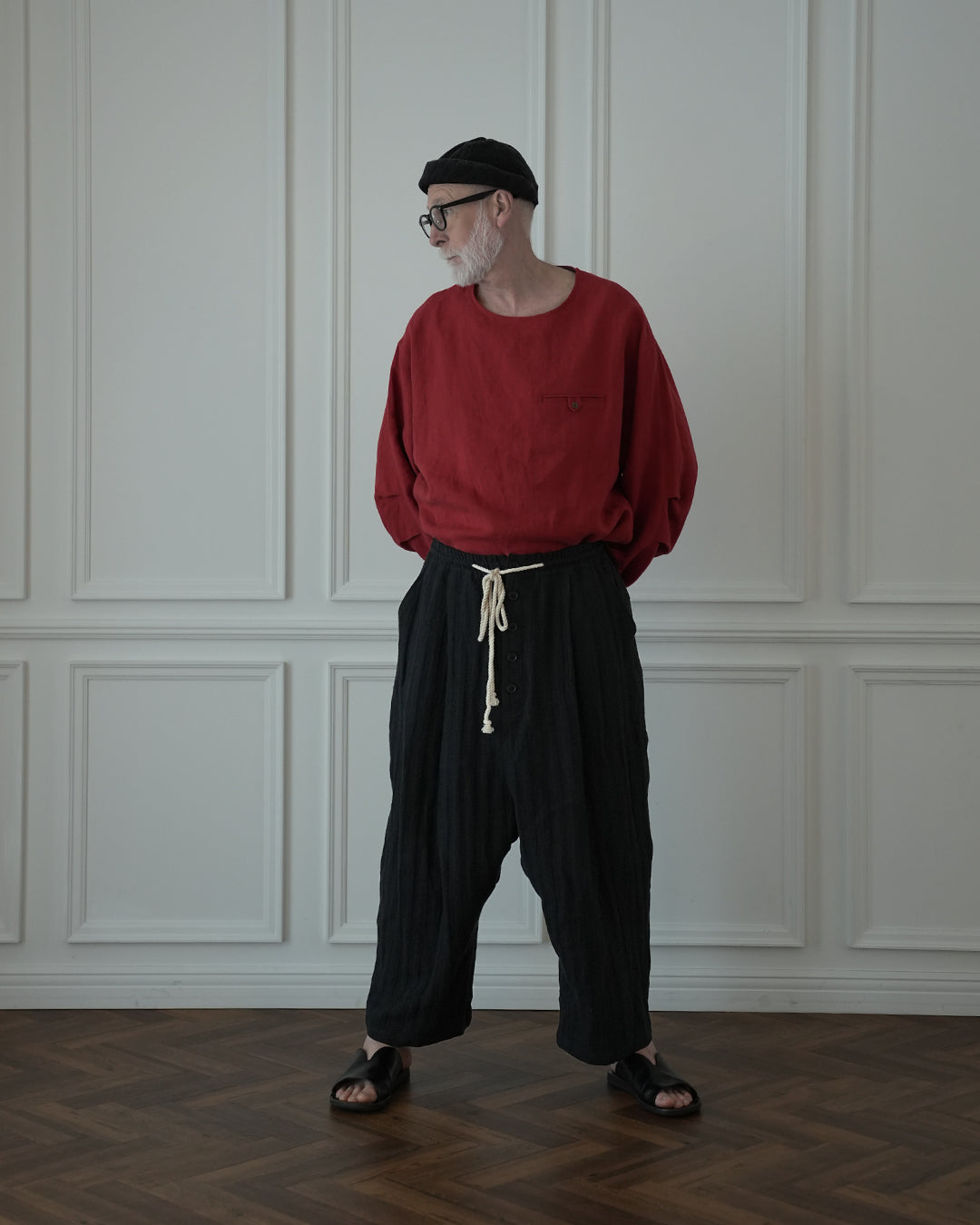 Ankle Length Easy Sarouel Pants〈 000011-14 〉