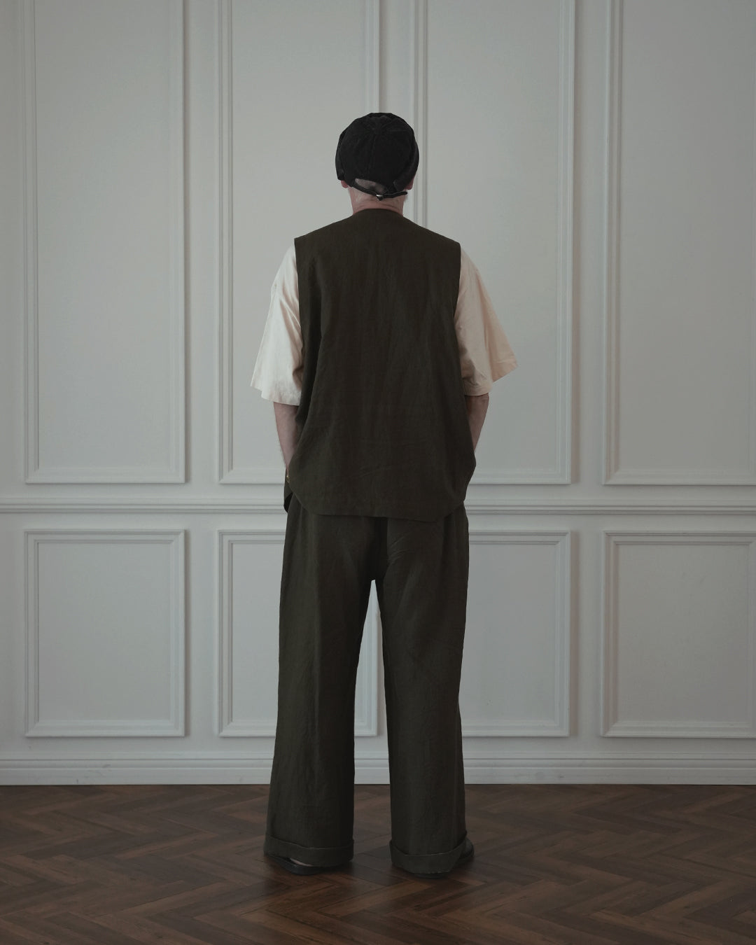 Button Design Crew Neck Vest.