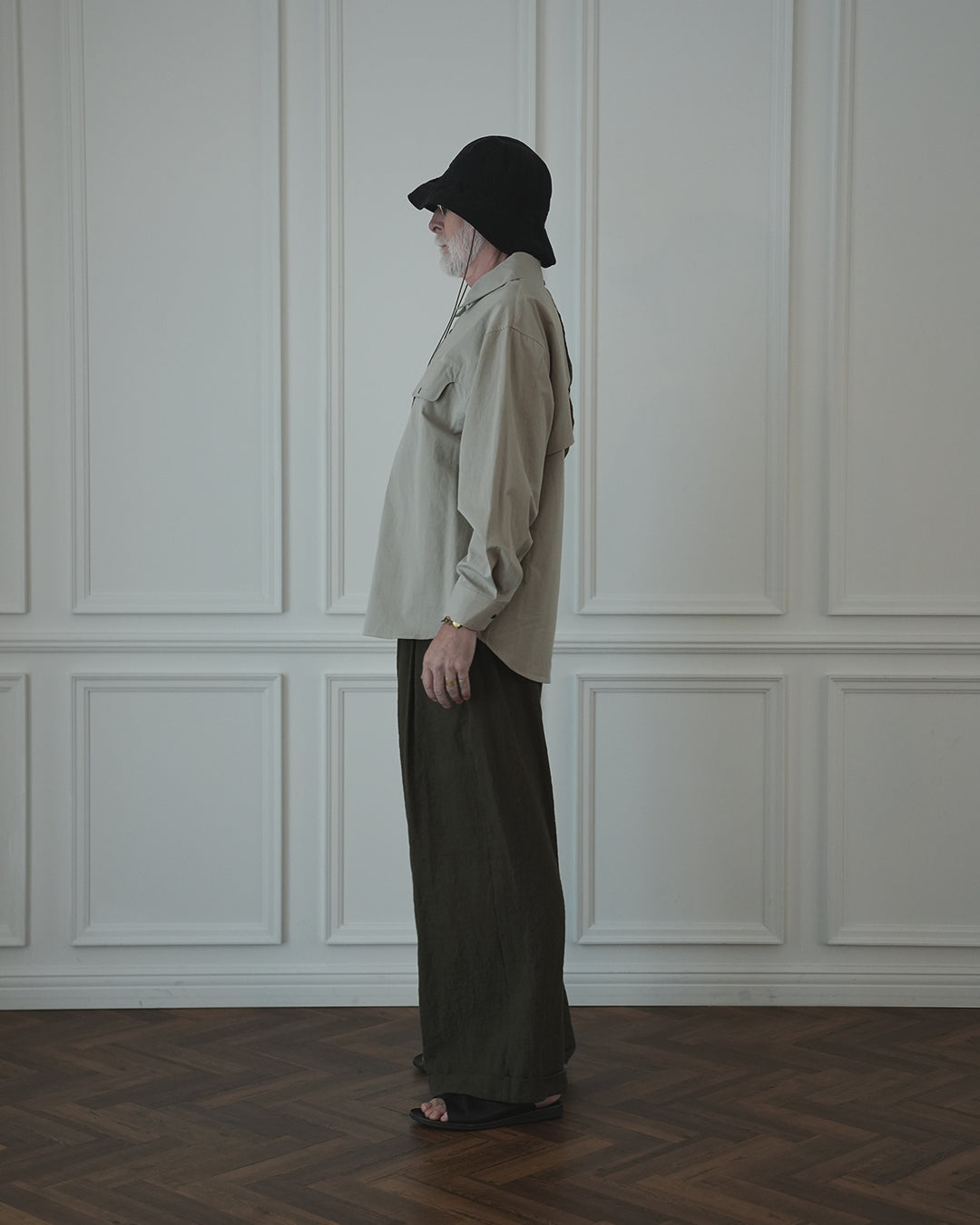 Layered Design Dress Military Shirt.