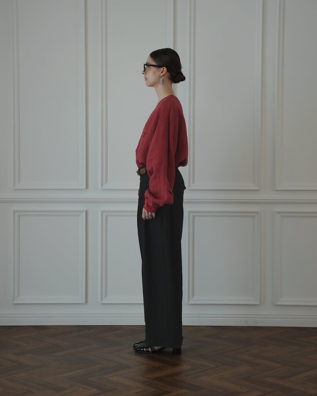 Double Hem Coin Pocket 2Tuck Wide Slacks.