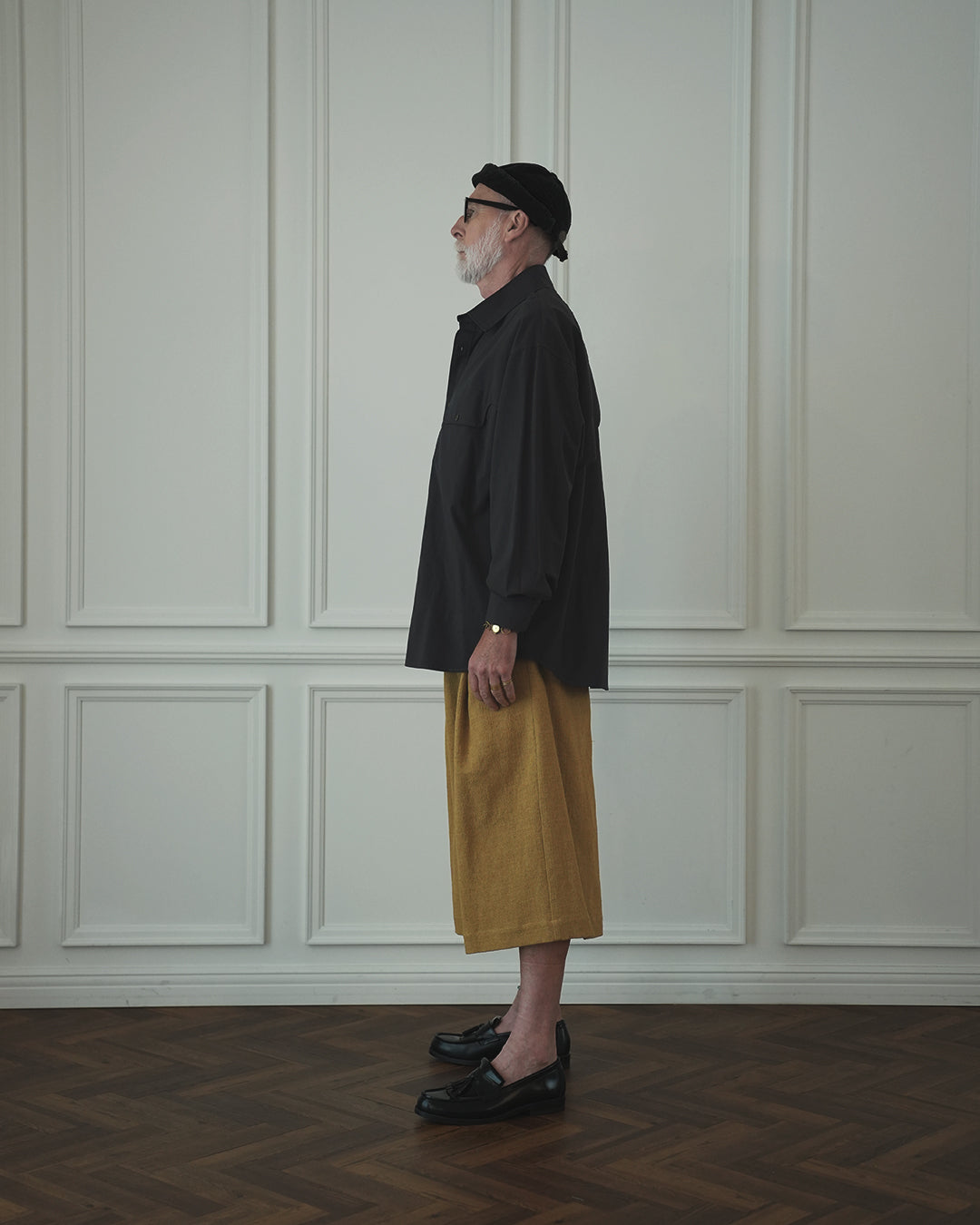 Layered Design Dress Military Shirt〈 000004-13 〉