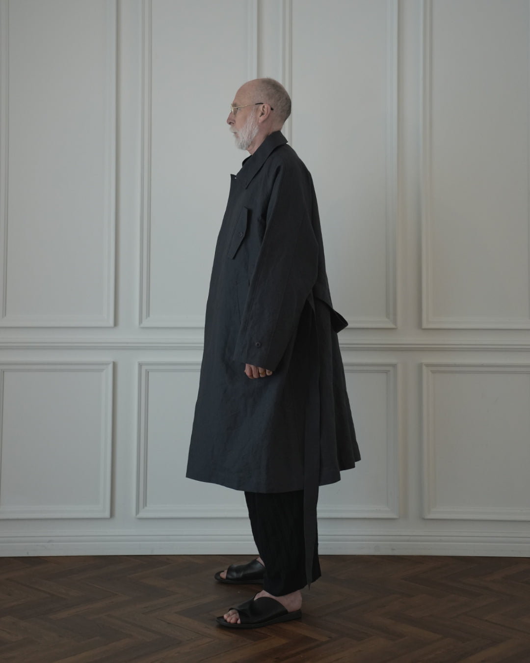 Back Flare A-Line Officer Bal Collar Coat.