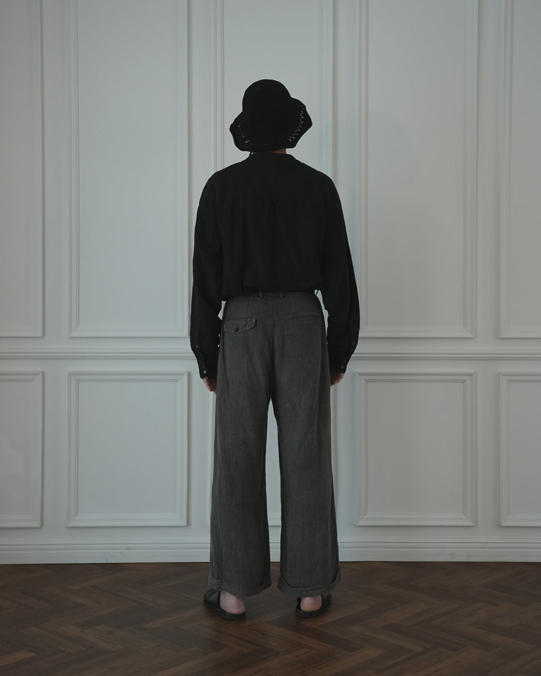 Double Hem Coin Pocket 2Tuck Wide Slacks.
