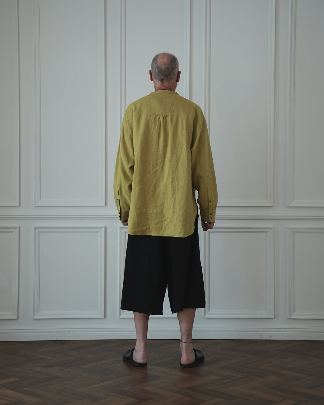 Band Collar Henley Neck Like Atelier Shirt.
