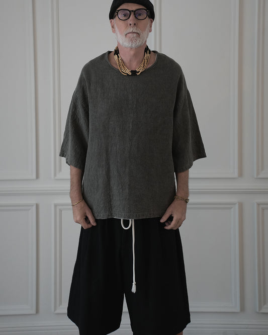 Crew Neck Half Sleeve Over Pullover.