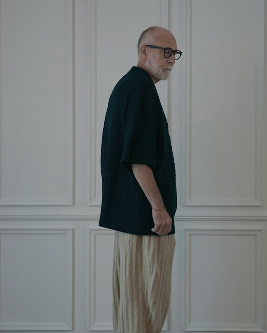 Waffle Russell V Neck 3/4 Sleeve Dolman Knit Pullover.