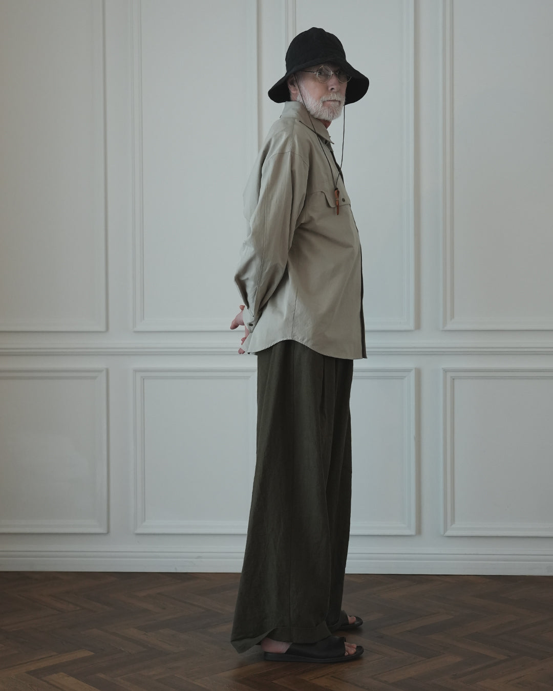 Layered Design Dress Military Shirt.