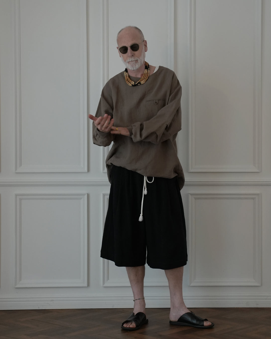 Crew Neck LS Tuck Rib Pullover〈 000009-03 〉