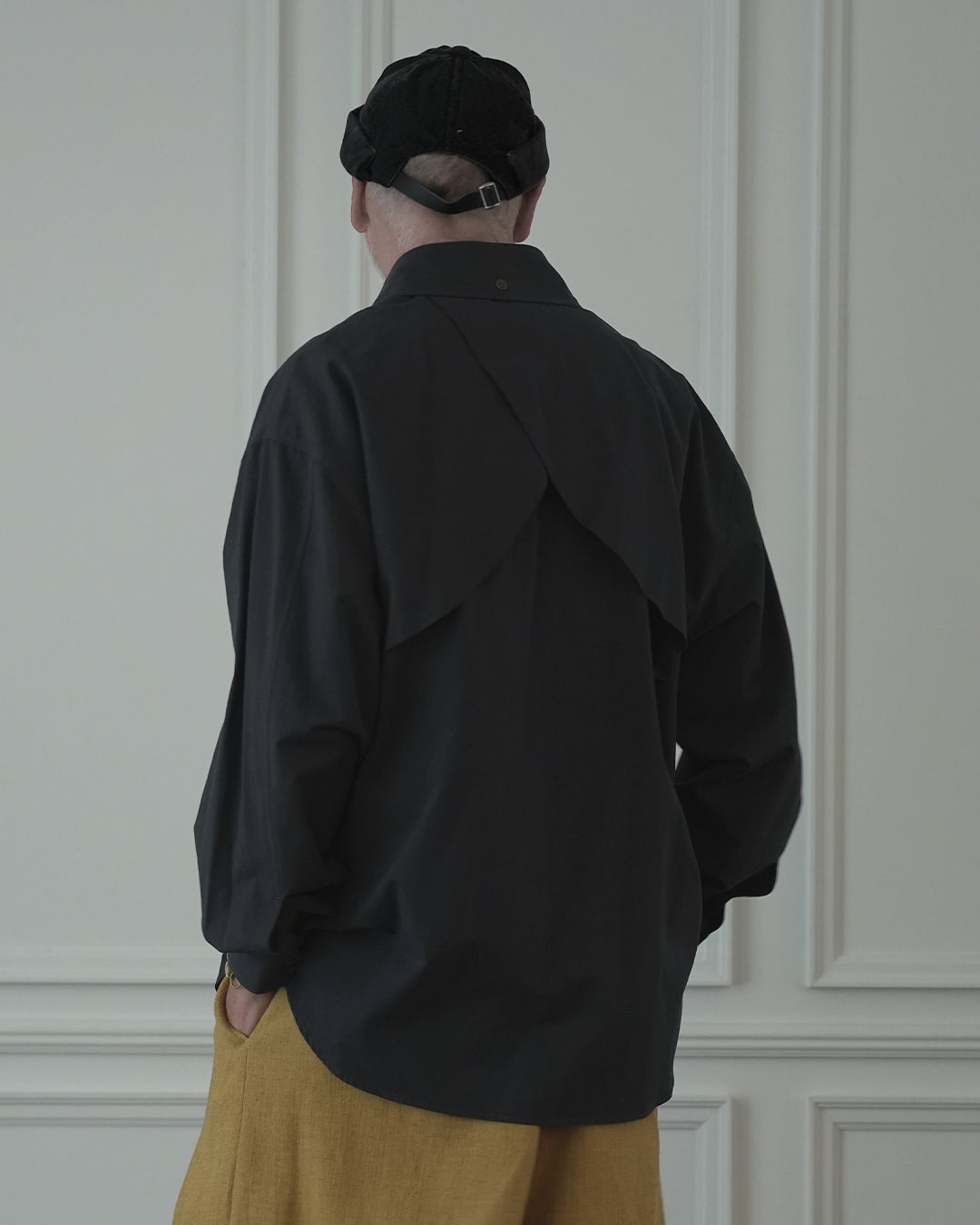Layered Design Dress Military Shirt.