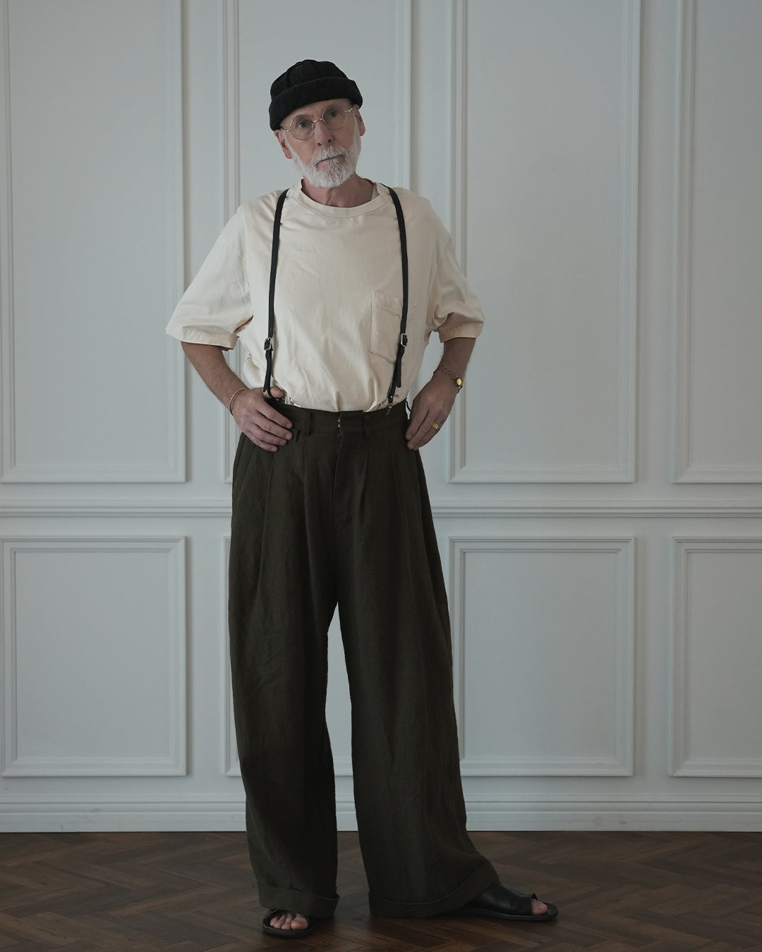 Double Hem Coin Pocket 2Tuck Wide Slacks.