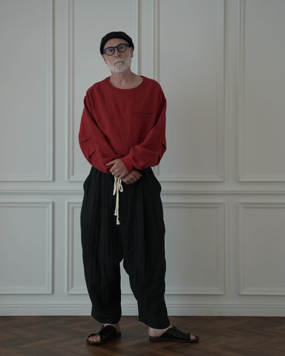 Ankle Length Easy Sarouel Pants〈 000011-14 〉