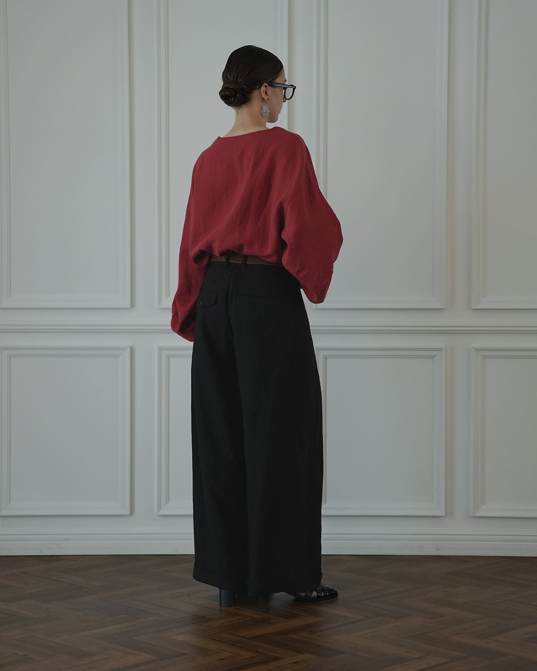 Double Hem Coin Pocket 2Tuck Wide Slacks.