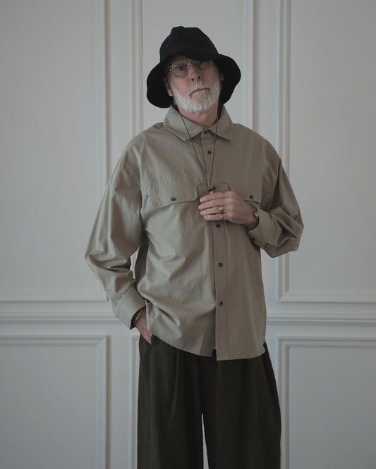 Layered Design Dress Military Shirt.