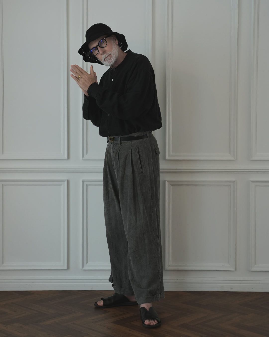 Double Hem Coin Pocket 2Tuck Wide Slacks.