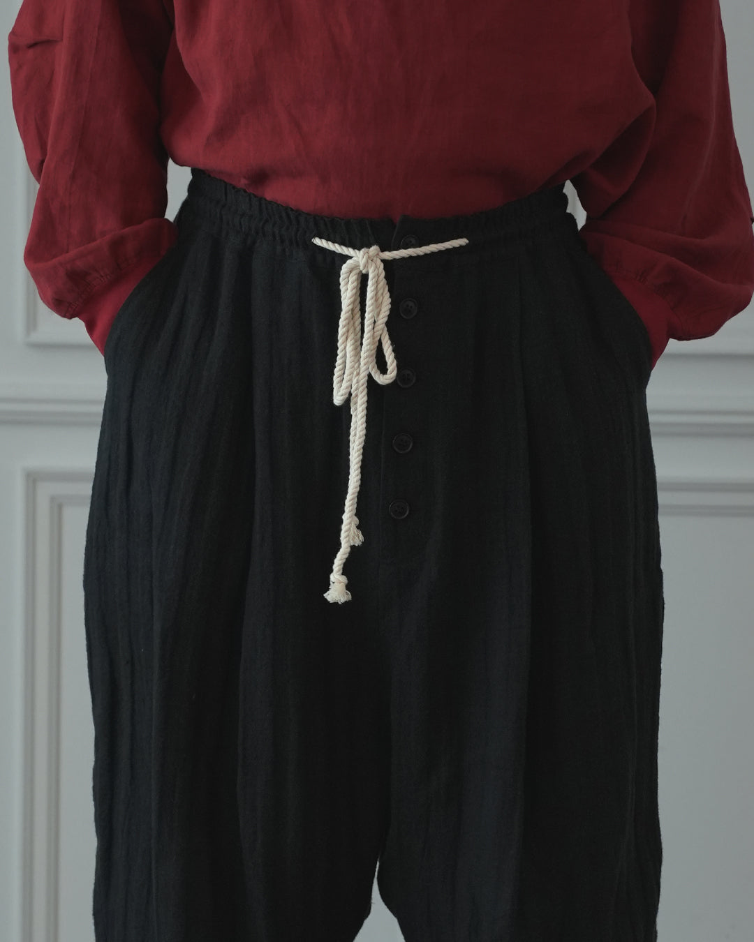 Ankle Length Easy Sarouel Pants〈 000011-14 〉