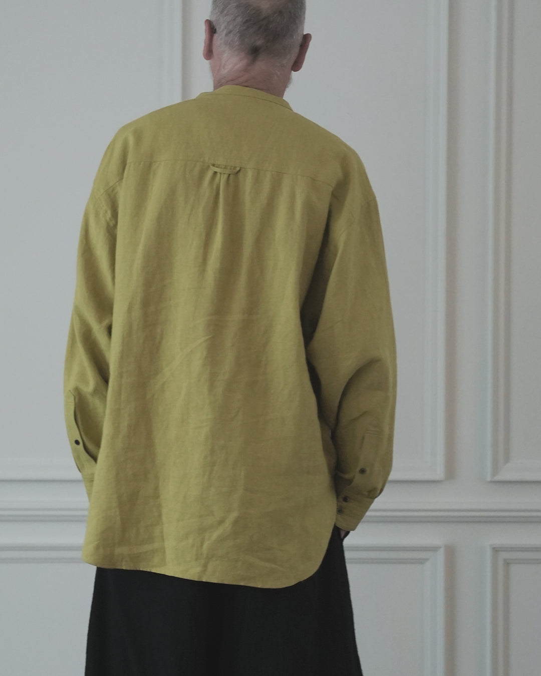 Band Collar Henley Neck Like Atelier Shirt.