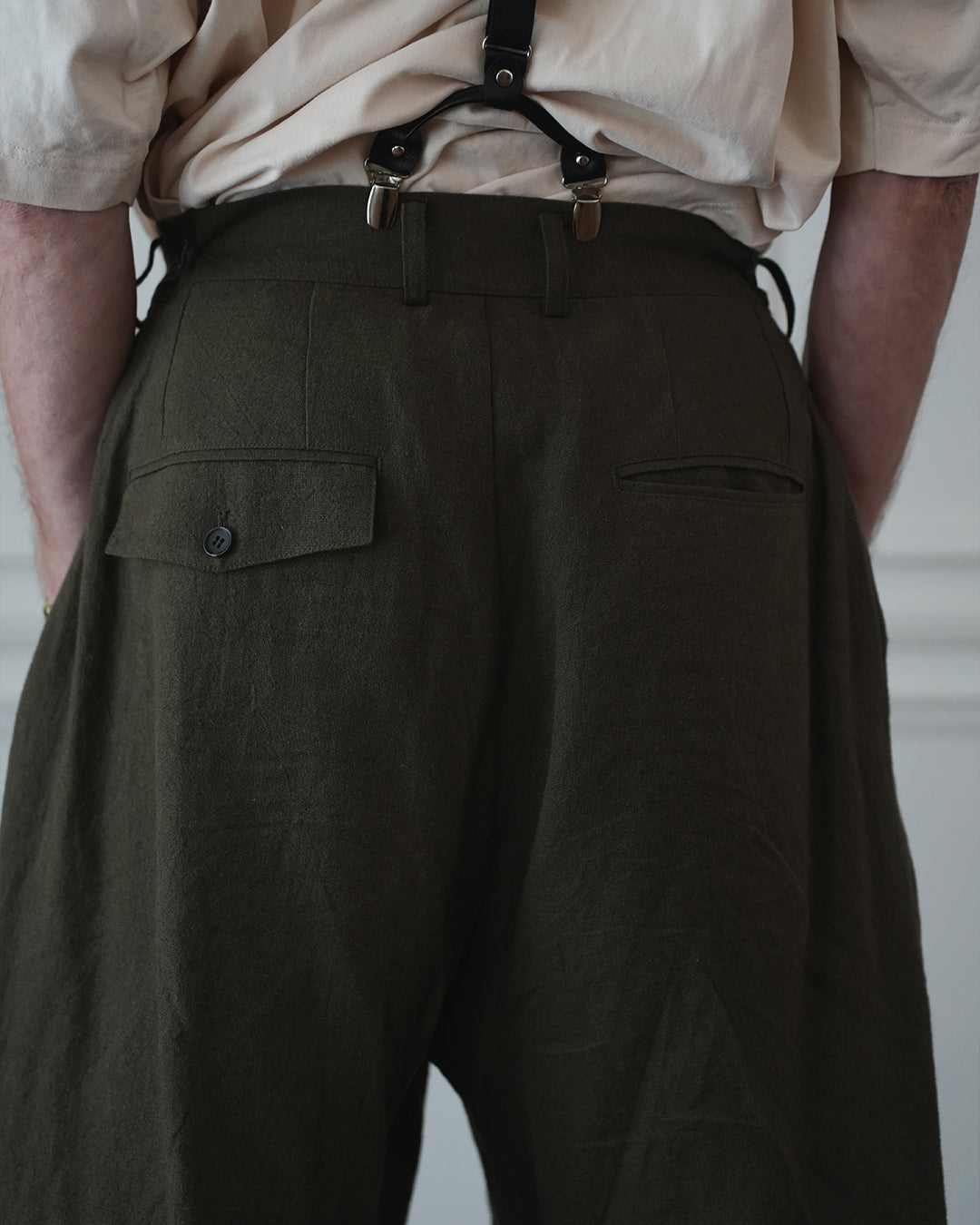 Double Hem Coin Pocket 2Tuck Wide Slacks.